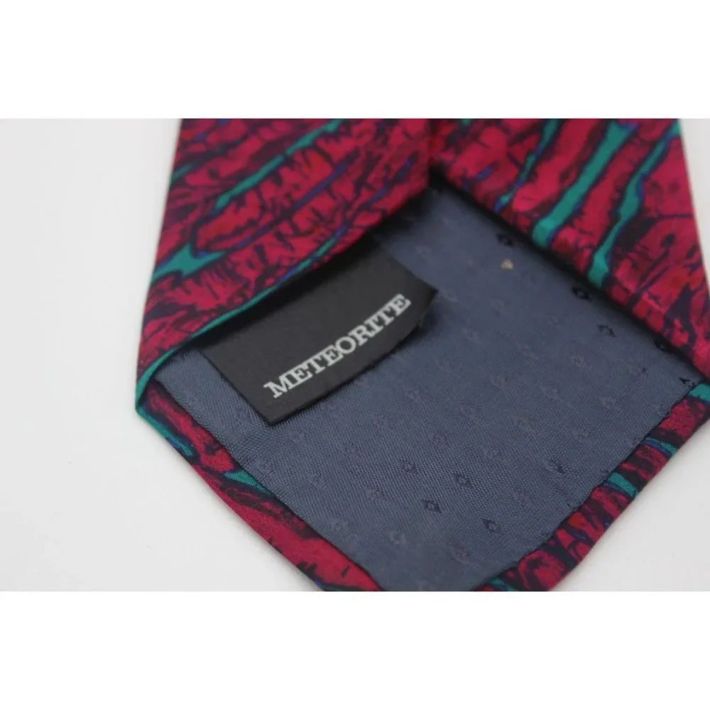 Vintage Stonehenge Molecular Expressions‎ scientific meteorite print silk tie